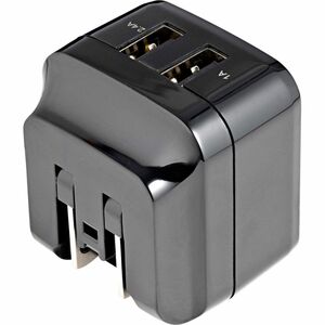 StarTech.com Travel USB Wall Charger - 2 Port - Black - Universal Travel Adapter - International Power Adapter - USB Charg
