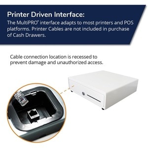 apg®Standard- Duty Point of Sale Cash Drawer | Vasario Series VB320-AW1313-B27 - USD 4 Bill - 4 Coin - 2 Media Slot - Stai