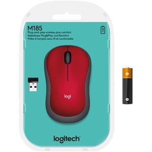 Logitech M185 Wireless Mouse, 2.4GHz with USB Mini Receiver, 12-Month Battery Life, 1000 DPI Optical Tracking, Ambidextrou