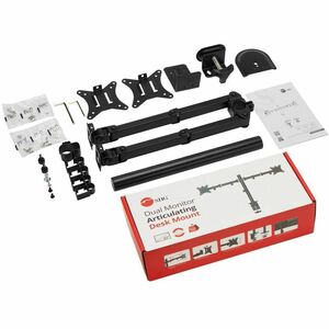 SIIG Dual Monitor Articulating Desk Mount - Fits 13" to 32" monitors - Max Load 19.8 lbs each - VESA Plate 75x75/100x100mm