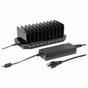 Tripp Lite by Eaton 10-Port USB Charger with Built-In Storage - 1 Each - 12 V DC Input - 5 V DC/2.40 A Output