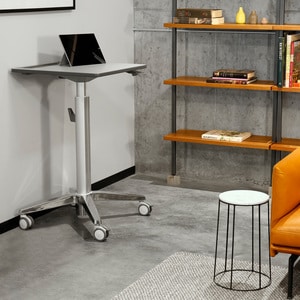 Ergotron LearnFit® Sit-Stand Desk, Short - For - Table TopLaminated Rectangle Top - Melamine Laminate X-shaped Base - 4 Le