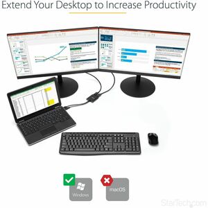 StarTech.com Signalverteiler - Plastik - 30 Hz bis 60 Hz - 3840 × 2160 - 2 m Maximale Betriebsreichweite - DisplayPort - USB