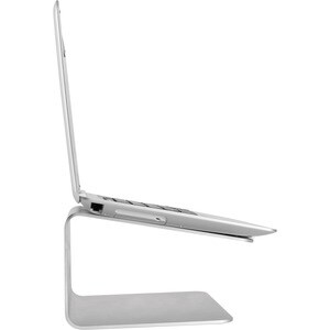 Raised and Rotatable Aluminium Laptop Stand - Up to 43.2 cm (17") Screen Support - 24 cm Depth - Desktop - Silicone, Brush