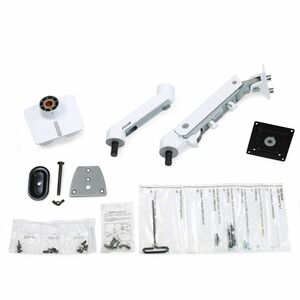 Bras support d'écran Ergotron pour Moniteur, Ecran, Ecran incurvé - Blanc - Paysage/Portrait - Réglable en hauteur - 49" (