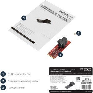 StarTech.com U.2 to M.2 Adapter for U.2 NVMe SSD - M.2 PCIe x4 Host Interface - U.2 SSD SFF-8643 Adapter - M2 PCIe Adapter