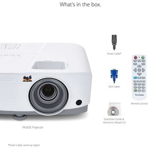 ViewSonic PA503S 3D Ready DLP Projector - 4:3 - Portable - 800 x 600 - Front, Ceiling - 576p - 4500 Hour Normal Mode - 150