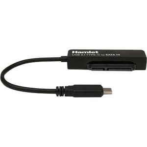 Hamlet Adattatore USB 3.1 Gen 2 Type-C 10 Gbps per Hard Disk SATA III con Box esterno senza viti per Hard Disk da 2,5". Pe