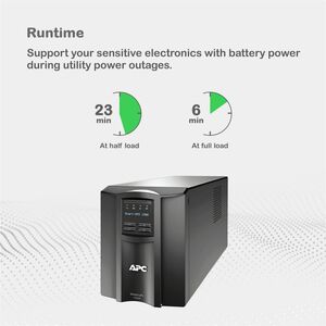APC Smart-UPS, Line Interactive, 1500VA, Tower, 120V, 8x NEMA 5-15R outlets, SmartConnect Port+SmartSlot, AVR, LCD - Tower