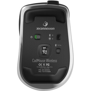 Souris Optique 3Dconnexion CadMouse - Bluetooth/Radio Fréquence - USB - 7 Bouton(s) - Noir, Argenté - Câble/sans fil - 2,4