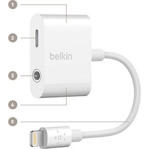 BELKIN 3.5 MM AUDIO + CHARGE ROCKSTAR WHITE