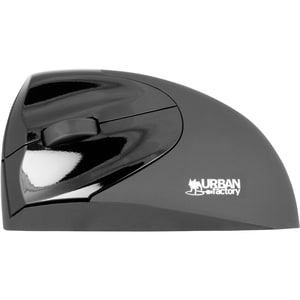 Urban Factory Wireless ergonomic USB mouse - Optical - Wireless - Radio Frequency - Black - 1 Pack - USB - 1600 dpi - Scro