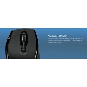 Adesso iMouse M20B - Wireless Ergonomic Optical Mouse - Optical - Wireless - 30 ft - Radio Frequency - 2.40 GHz - Black - 