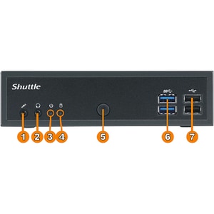 Shuttle XPC slim DH02U5 Desktop Computer - Intel Core i5 7th Gen i5-7200U - 8 GB - 120 GB SSD - Slim PC - Black - Windows 