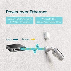 TP-link switch de escritorio Gigabit de 5 puertos con PoE + de 4 puertos