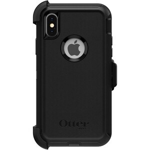 OtterBox Defender Rugged Carrying Case (Holster) Apple iPhone XS, iPhone X Smartphone - Black - Dirt Resistant, Bump Resis