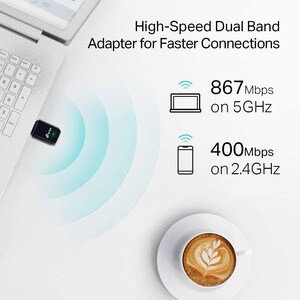 Adattatore Wi-Fi TP-Link T3U - IEEE 802.11ac - Dual Band per Computer portatile - Esterno - USB 3.0 - 1,27 Gbit/s - 2,40 G
