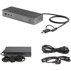 StarTech.com Universal Laptop Docking Station, Hybrid USB-C & USB-A Dock, Dual 4K DP & HDMI, 100W PD, Mac / Windows / Chro