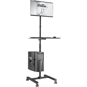 Digitus Height Adjustable Computer Stand - Up to 81.3 cm (32") Screen Support - 20 kg Load Capacity - 178 cm Height x 49.5