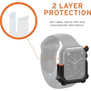 Urban Armor Gear Watch Case 44mm for Apple Watch - For Apple Apple Watch - Black - Crack Resistant, Scratch Resistant - Po