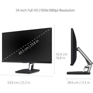 ViewSonic TD2455 24 Inch 1080p IPS 10-Point Multi Touch Screen Monitor with Advanced Dual-Hinge Ergonomics USB C HDMI and 