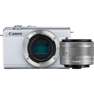 Canon EOS M200 24,1 Megapixel Spiegellose Kamera mit Objektiv - 15 mm - 45 mm Brennweite - Weiß - Autofokus - 7,6 cm (3 Zo
