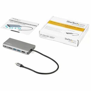 StarTech.com - Adattatore multiporta USB C - Mini dock da viaggio USB-C con HDMI 4K o VGA 1080p - Hub USB 3.0 3x, SD, GbE,