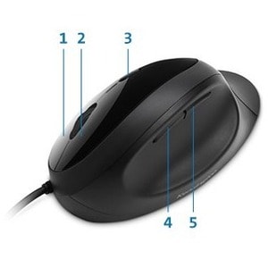 Kensington Pro Fit Mouse - USB - Optical - 5 Button(s) - Black - Cable - 3200 dpi - Right-handed