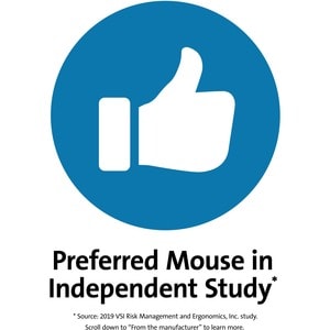 Kensington Pro Fit Ergo Vertical Wireless Mouse - Wireless - Radio Frequency - Black - USB - 1600 dpi - Scroll Wheel - 6 B