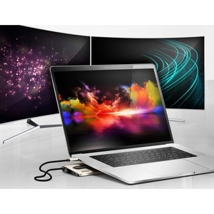 ATEN UH3237 USB-C Multiport Dock with Power Pass-Through - for Notebook/Monitor - 85 W - USB Type C - 8 x USB Ports - 2 x 