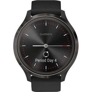Garmin vívomove 3 GPS Watch - Slate - Stainless Steel Body - Black Case - Fiber Reinforced Polymer Case - Silicone Band - 