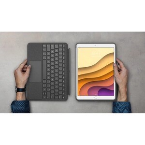 Logitech Combo Touch Tastatur/Cover Apple, Logitech iPad (7. Generation) Tablet - Graphit - Webstoff Körper - Spritzwasser
