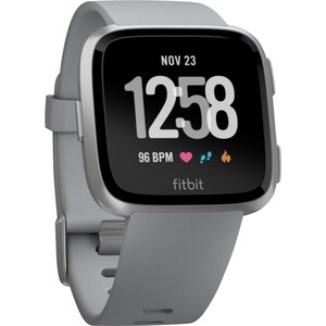 Fitbit Versa Smart Watch - Rectangular Case Shape - 24.08 mm Case Height - 24.08 mm Case Width - Grey Body Color - Alumini