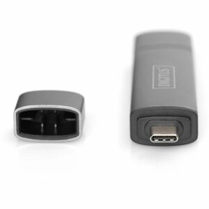 Digitus USB Hub/FlashCard Reader - USB 2.0 Type A, USB 2.0 Type C - 60 MB/s, 640 MB/s - Smartphone, Tablet, Notebook, Flas