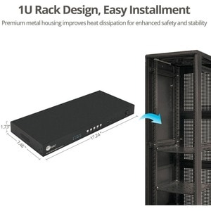 SIIG 3x3 4K Video Wall Processor with USB-C / DP / VGA / HDMI Input with EDID Management - Multi-level Cascading - Support