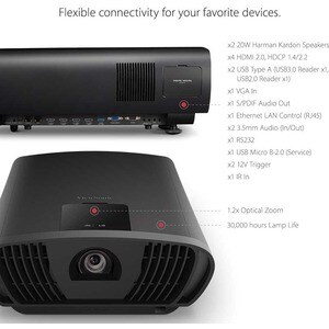 ViewSonic X100-4K Deckenmontage LED-Projektor - 16:9 - 3840 x 2160 Piel - 3,000,000:1 Kontrastverhältnis - 1200 lm Helligk