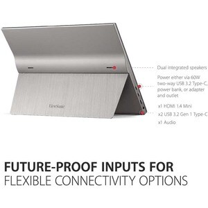 Monitor de pantalla táctil LCD ViewSonic TD1655 - 16"" (40.6cm) Class - 16:9 - 6.50ms - 15.6"" (39.6cm) Viewable - Project