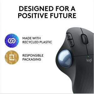 Logitech ERGO M575 Wireless Trackball Mouse - Easy Thumb Control, Precision and Smooth Tracking, Black - Optical - Wireles