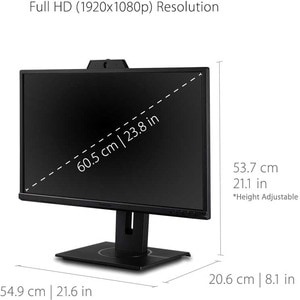 Moniteur LED ViewSonic Graphic VG2440V 24" Class Webcam Full HD - 16:9 - Noir - 60,5 cm (23,8") Viewable - Technologie IPS