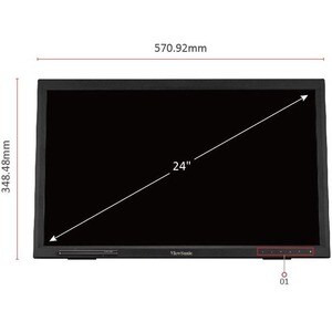 Écran tactile LCD ViewSonic TD2423 61 cm (24") - 16:9 7 ms GTG (OD) - 609,60 mm Class - Infrarouge - 10 Point(s) Écran tac