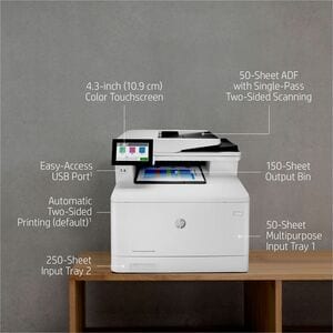 HP LaserJet Enterprise M480f Laser Multifunction Printer - Colour - Copier/Fax/Printer/Scanner - 27 ppm Mono/27 ppm Color 