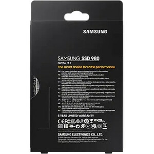 Samsung 980. SSD capacity: 250 GB, SSD form factor: M.2, Read speed: 2900 MB/s, Write speed: 1300 MB/s, Component for: PC