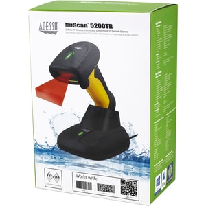 Adesso NuScan 5200TR Healthcare, Library, Warehouse, Logistics Handheld Barcode Scanner - Wireless Connectivity - 304.80 m