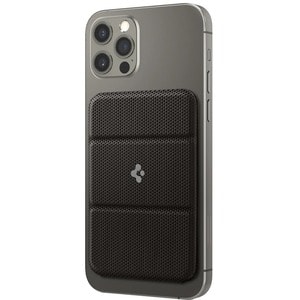 Spigen Card, iPhone Card Holder - 65 mm x 95 mm x 5.3 mm x - Polyurethane Leather, Suede - Black