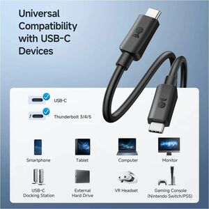 Cable Matters USB-C Cable with 20Gbps, 4K Video Resolution, 240W Power Delivery - 1.8 ft (0.55 m) USB-C AV/Data Transfer C