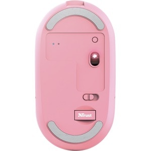 Trust Puck Mouse - Bluetooth/Radio Frequency - USB 2.0 Type A - Optical - 4 Button(s) - Pink - Wireless - 2.40 GHz - Recha