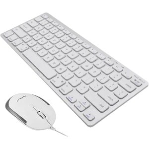 Macally Compact Aluminum USB Keyboard And Quiet Click Mouse - USB Cable Keyboard - USB Cable Mouse - 2400 dpi - Scroll Whe