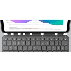 Logitech Combo Touch Keyboard/Cover Case (Folio) for 32.8 cm (12.9") Apple, Logitech iPad Pro (5th Generation) Tablet - Ox