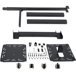 Table Vidéoprojecteur Mobile - Plateau Portable - 2 Étagères; max 10kg - Hauteur Réglable - Roues Vérouillables - Acier - 