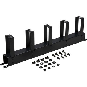 Tripp Lite by Eaton Horizontal Cable Manager - Metal Rings, Black, 1U - Horizontal Cable Manager - Black - 1U Rack Height 